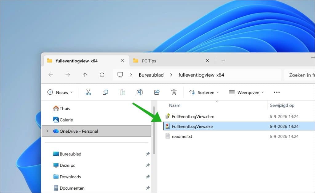 FullEventLogView openen