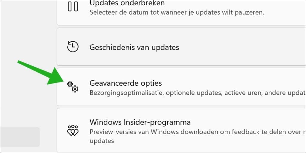 Geavanceerde opties