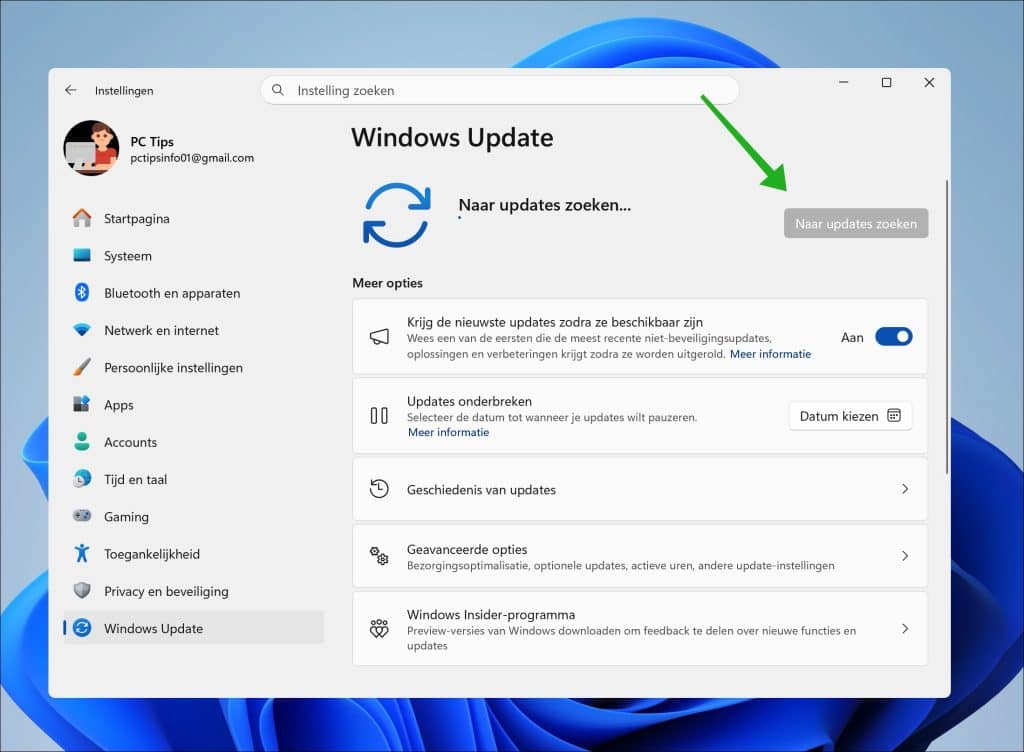 Naar updates zoeken