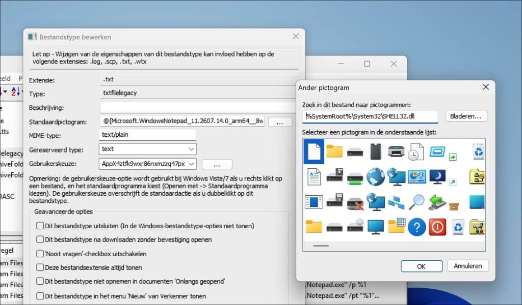 Pictogram van een bestandstype aanpassen