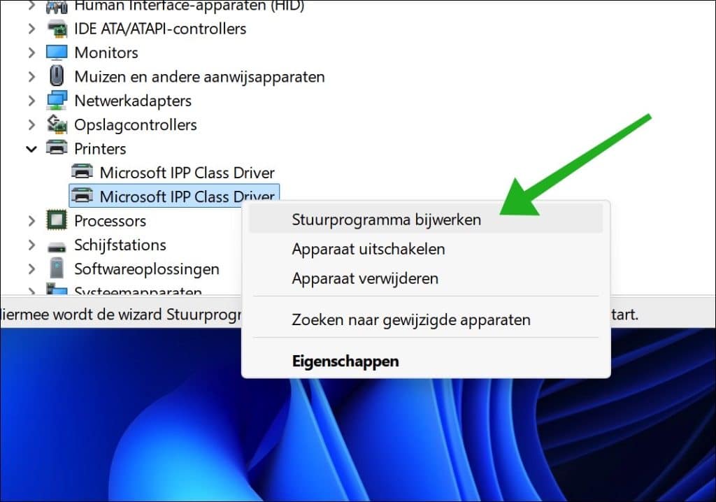 Printer Stuurprogramma bijwerken