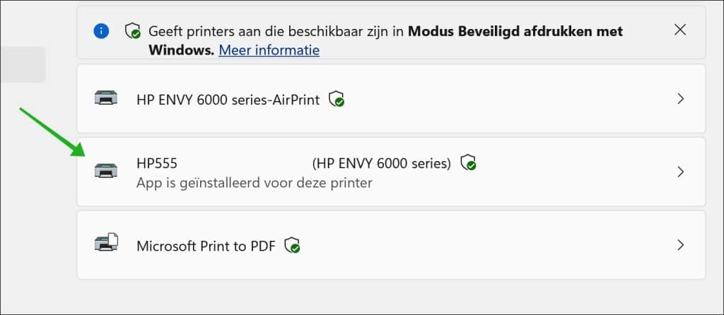 Printer selecteren