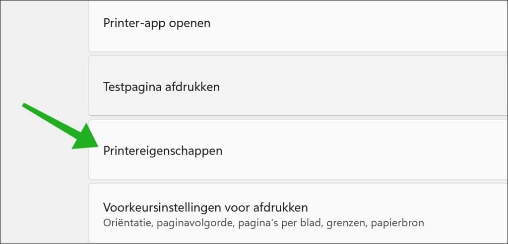 Printereigenschappen