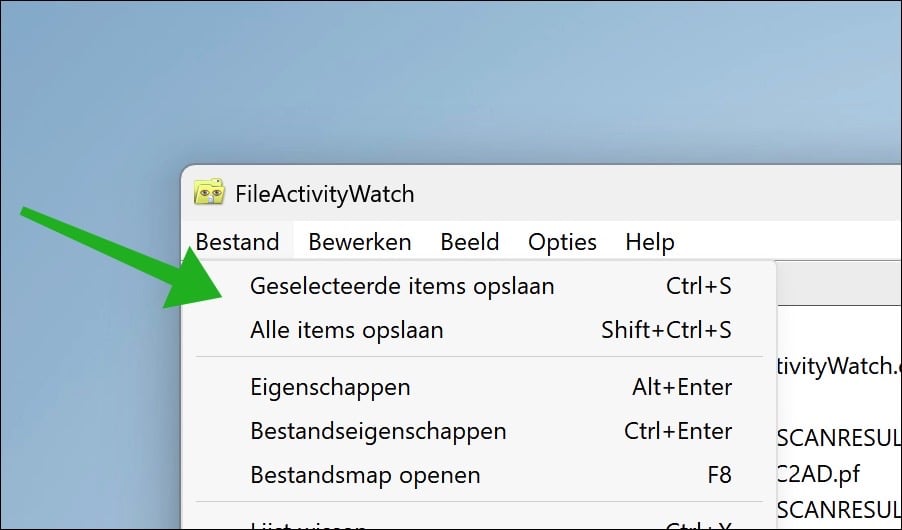 Resultaten exporteren