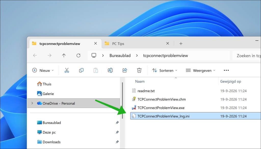 TCPConnectProblemView in het Nederlands gebruiken