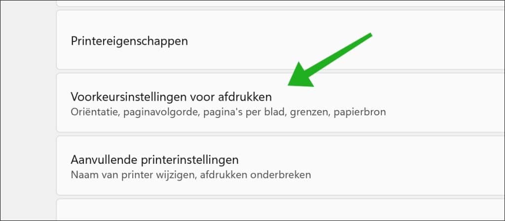 Voorkeursinstellingen voor afdrukken