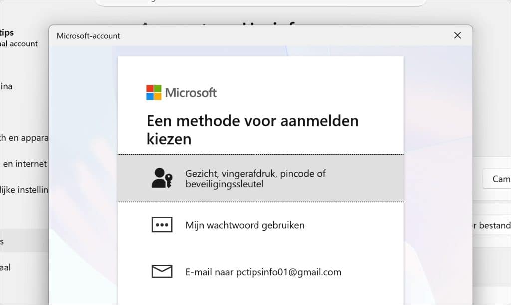aanmelden met microsoft-account