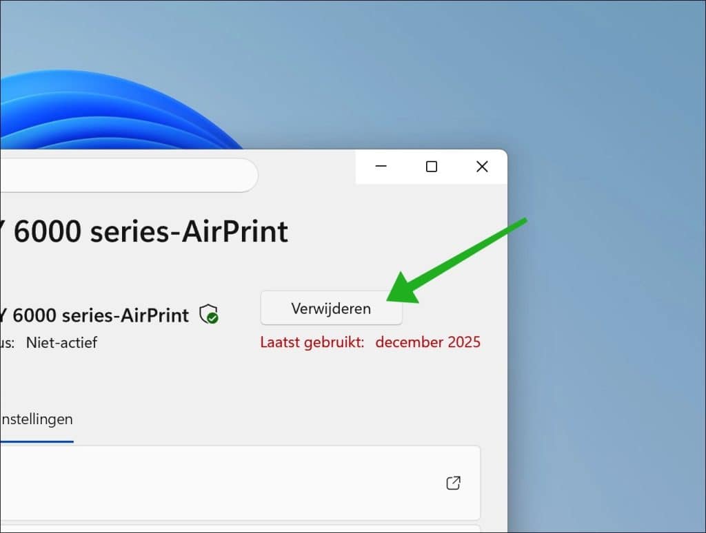 printer verwijderen