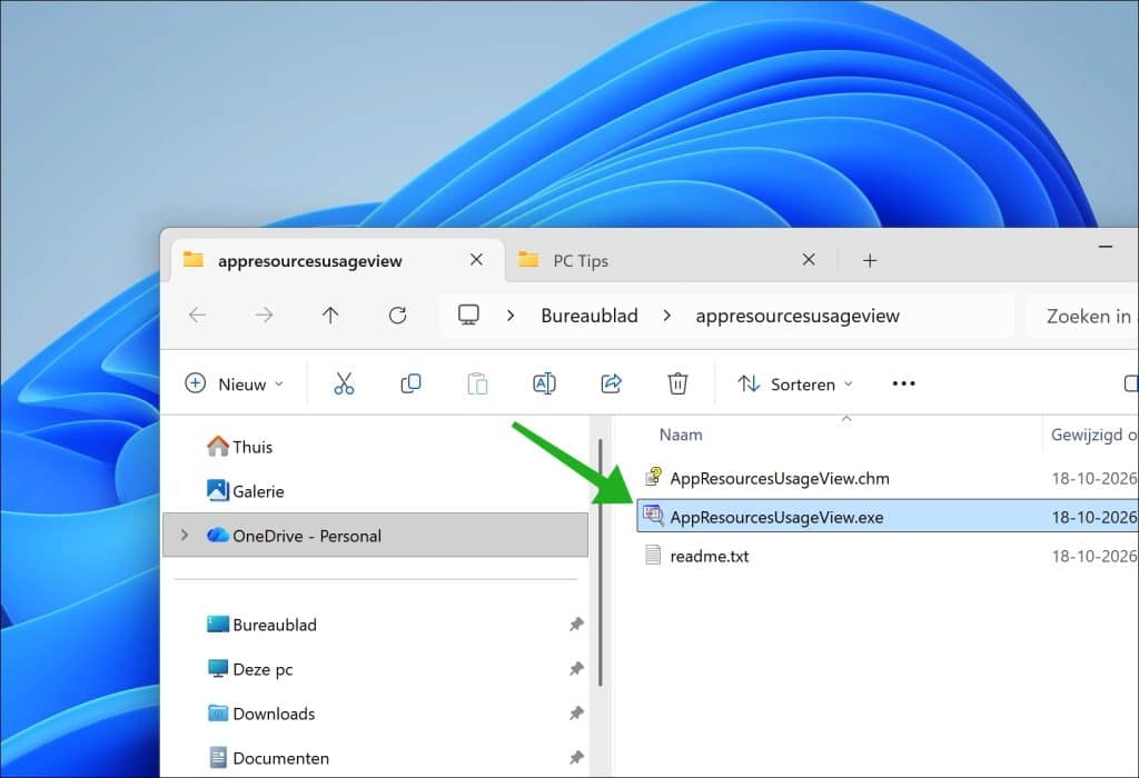 AppResourcesUsageView downloaden en openen