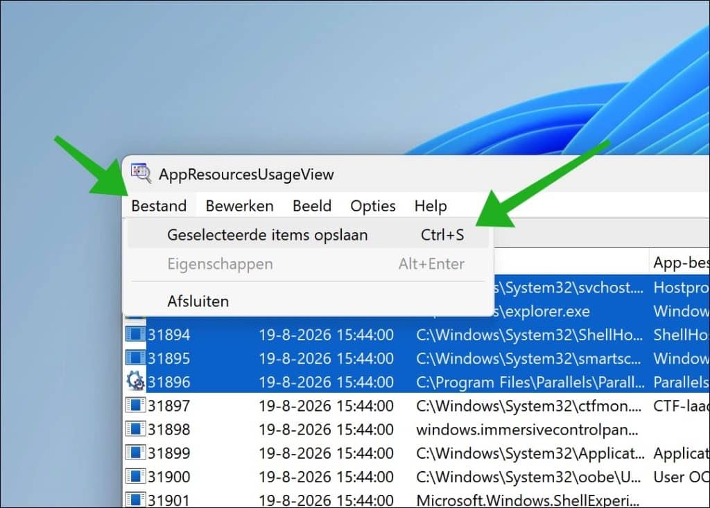 Resultaten exporteren naar CSV of HTML