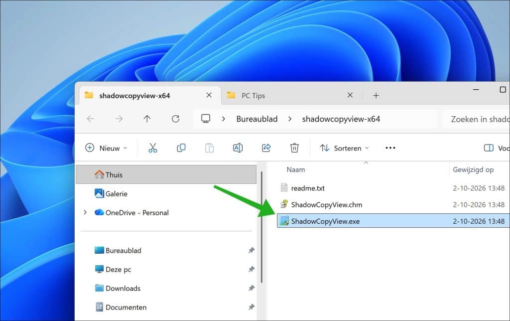 ShadowCopyView downloaden en openen