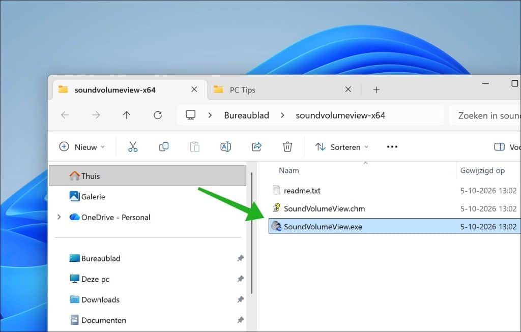 SoundVolumeView downloaden en openen