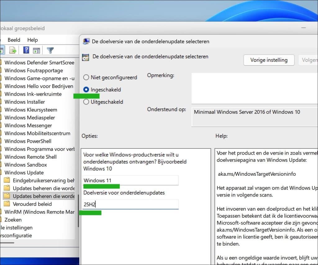 Windows 11 26H2 blokkeren via lokaalgroepsbeleid