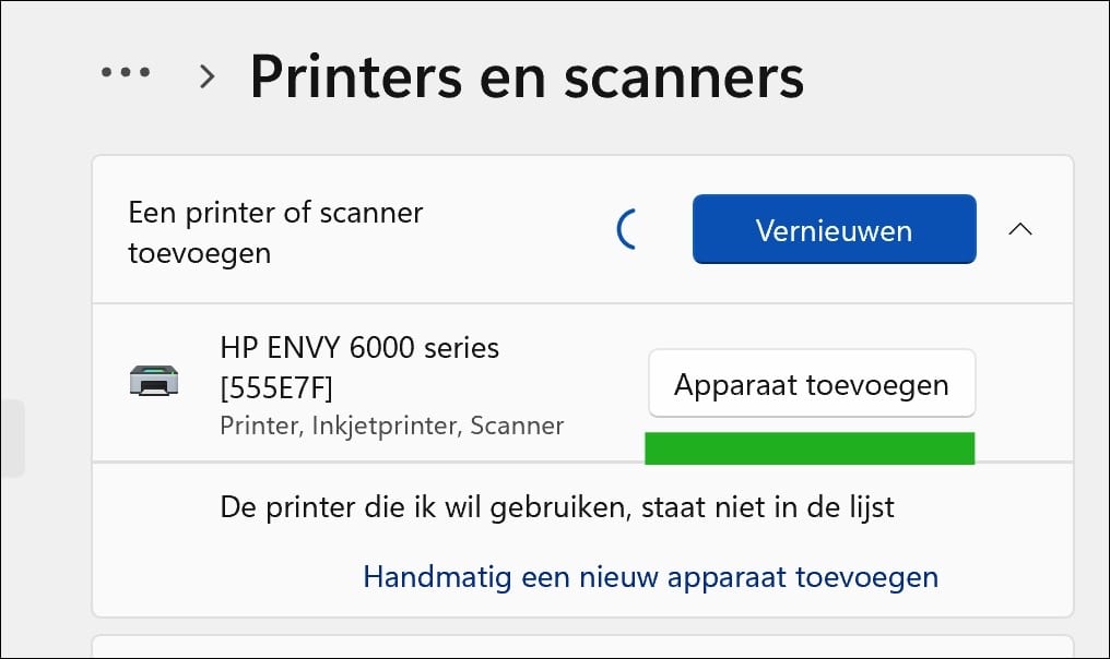 draadloze printer toevoegen